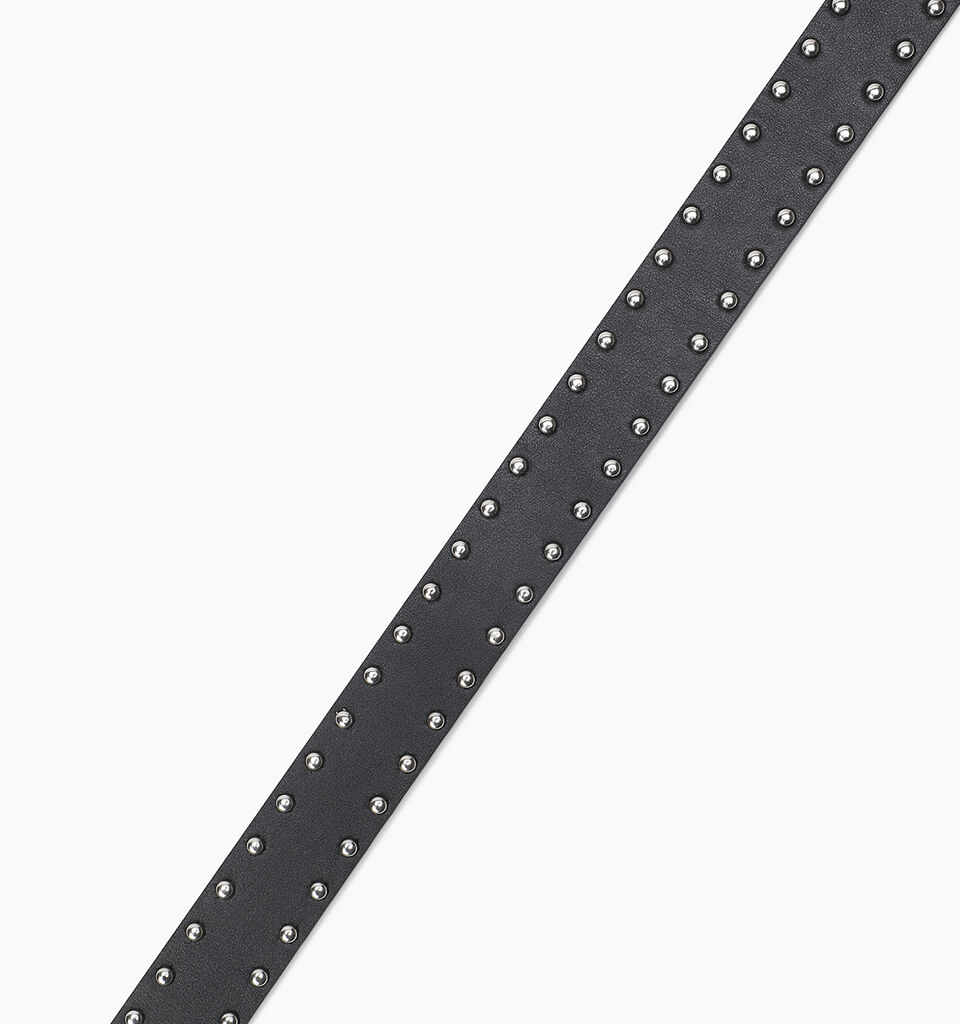 Black leather belt with studs - null - Schwarz | Sisley K image number 5